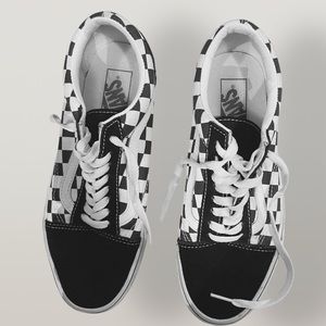 VANS Checkered Old Skool Black & White Shoes - M7 / W8.5